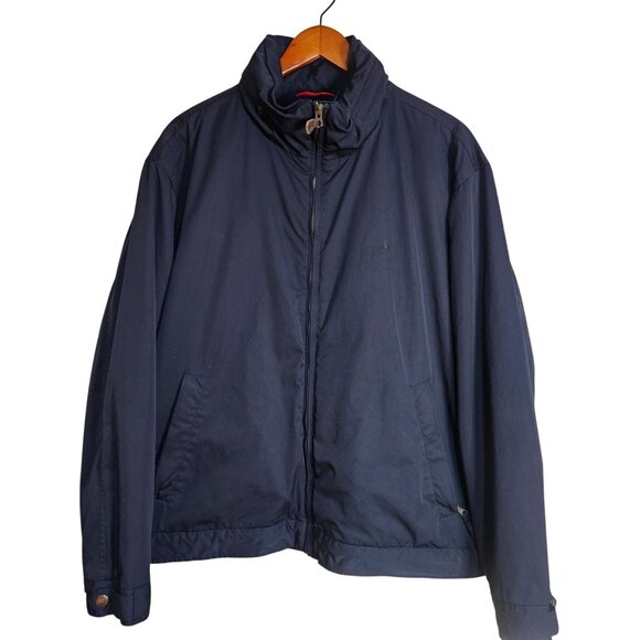 VTG Blue Label Polo Ralph Lauren Coat XXL Navy Fleece Lined Zip M Rolled Hoodie - Picture 1 of 16